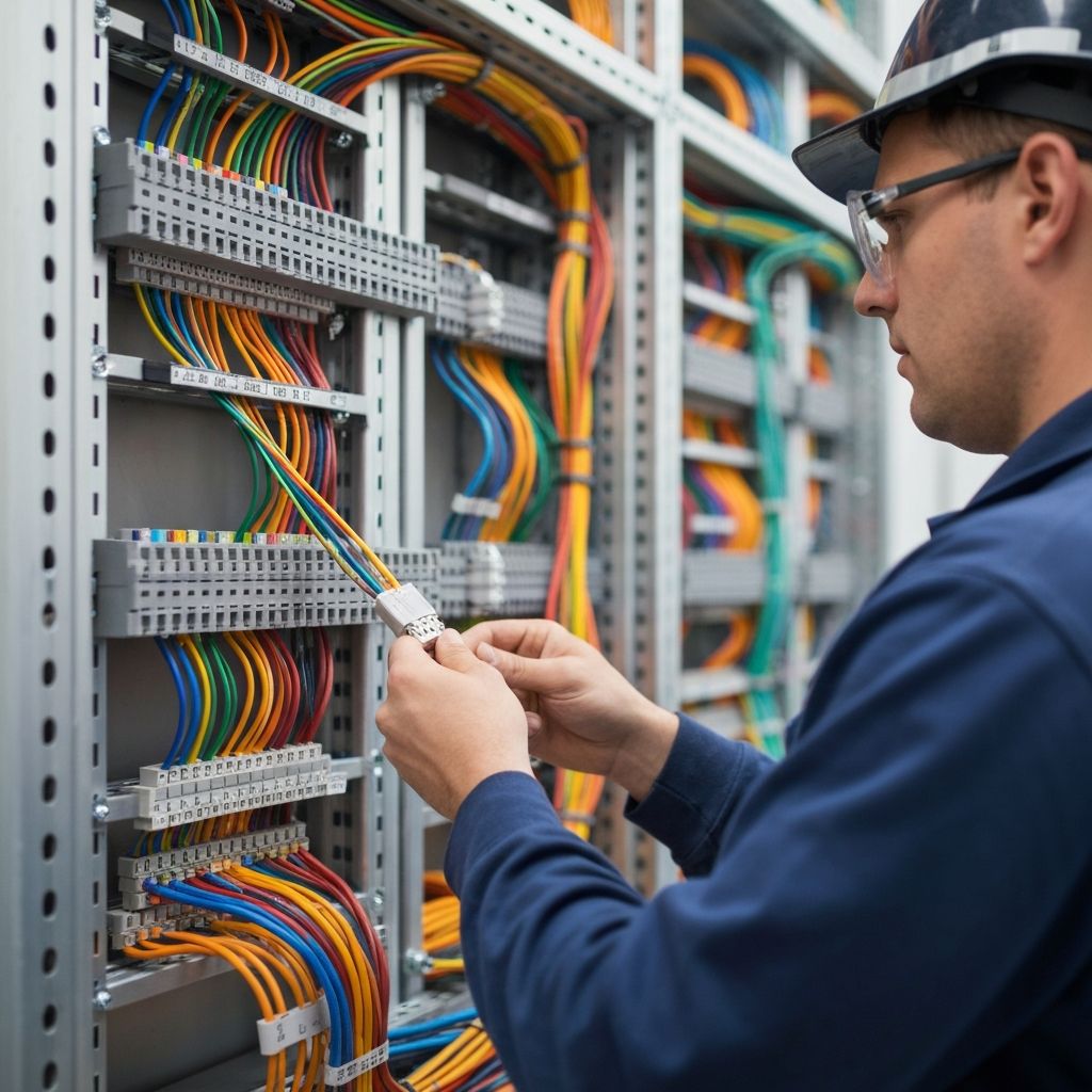 Precyzyjne okablowanie elektryczne wykonane zgodnie z normami